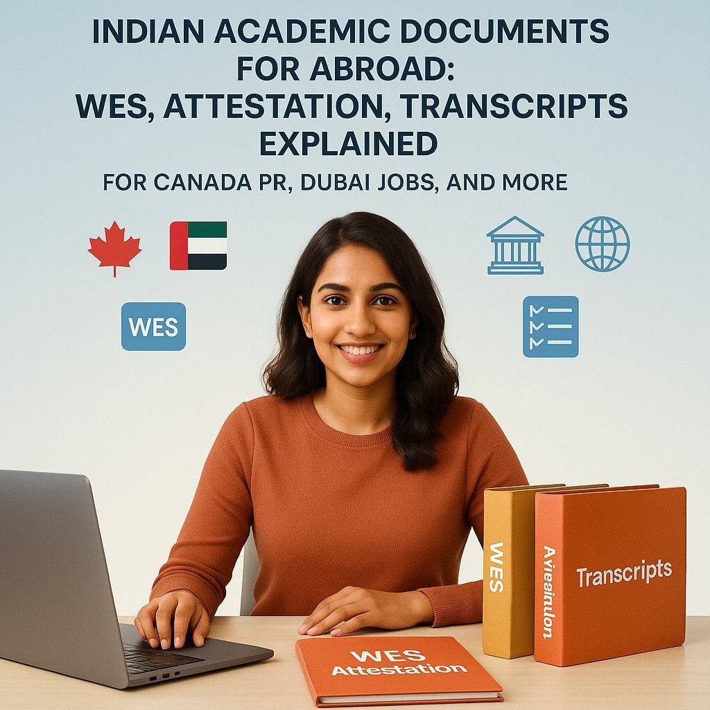 Indian Academic Documents for Abroad: WES, Attestation, Transcripts Explained for Canada PR, Dubai Jobs, and More